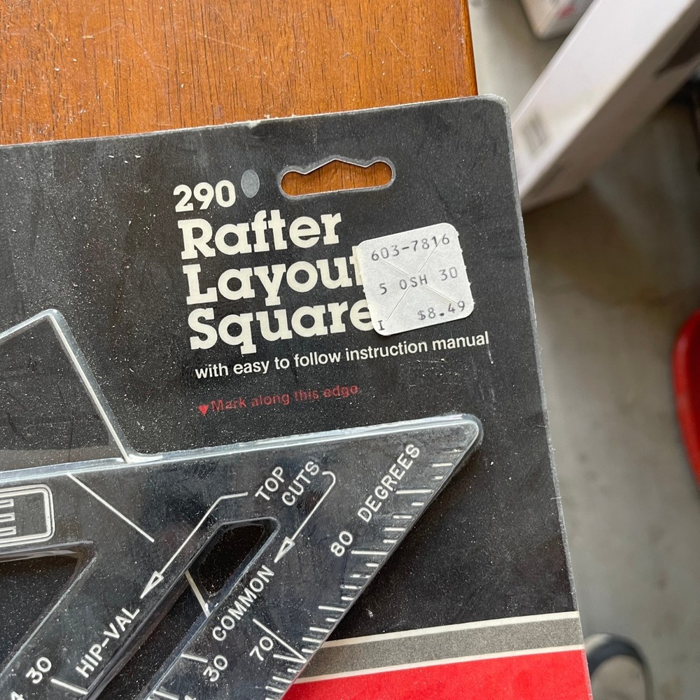 Empire 290 Rafter Layout Square USA Made Framing Tool w Manual NEW Vintage 80s - Picture 4 of 4